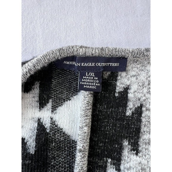 American Eagle Wrap Shawl Top Black Gray Western Aztec Rodeo Festival LG/XL - Picture 5 of 6